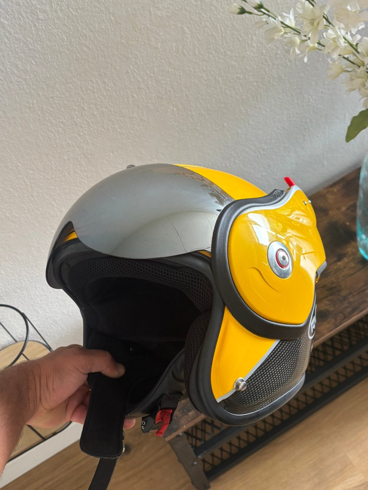 Roof boxer helm Geel/Carbon, Ophalen of Verzenden