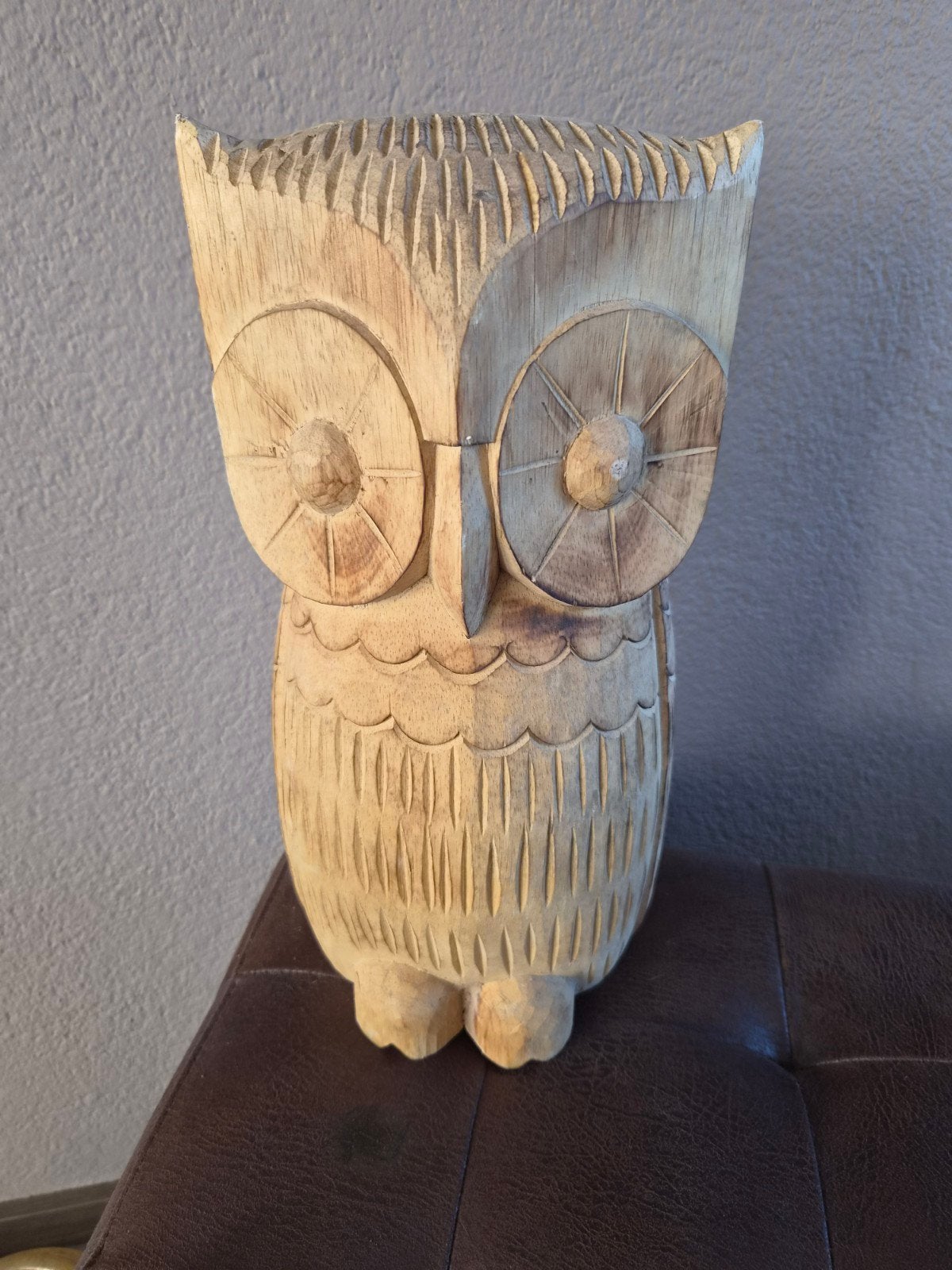 Houten Uil Decoratie - Handgesneden Beeldje, Ophalen of Verzenden