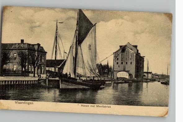 Vlaardingen Haven met Meelfabriek met SCH 332  st 1919, Verzamelen, Verzenden, Voor 1920, Gelopen, Zuid-Holland