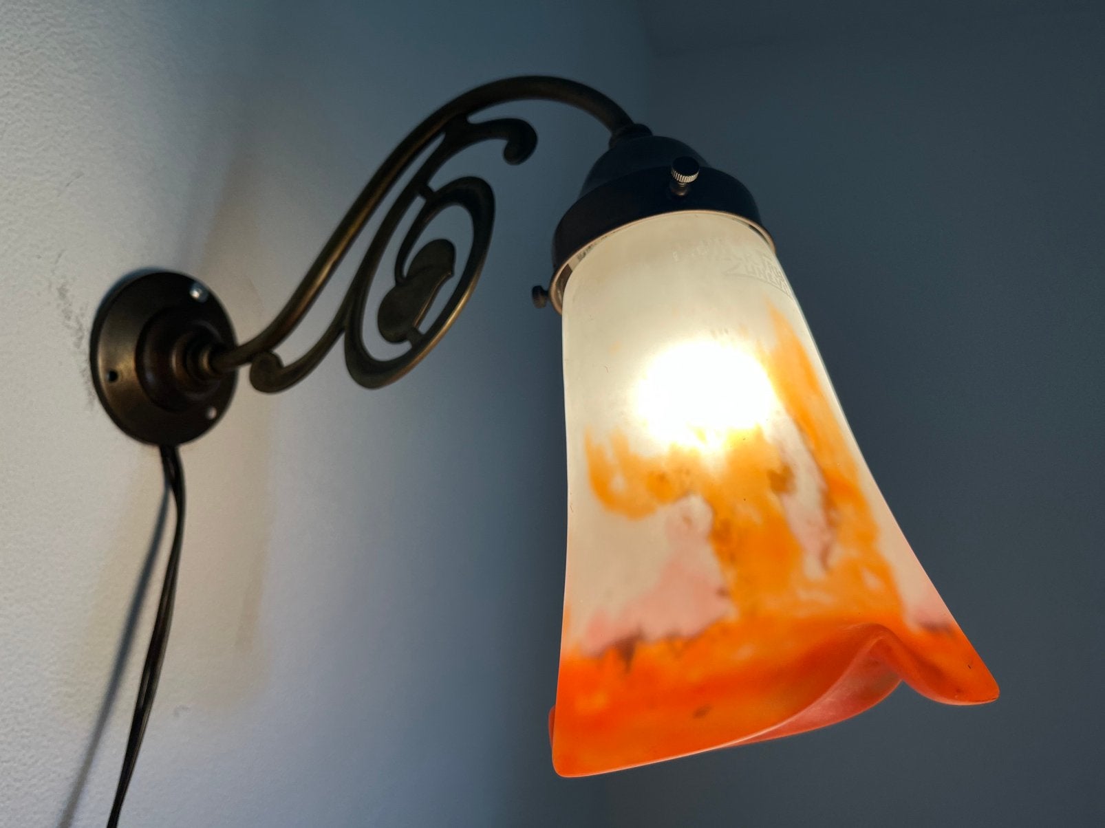 Wandlamp Muller Frères Lunéville, Frankrijk, 1920, Ophalen, Gebruikt
