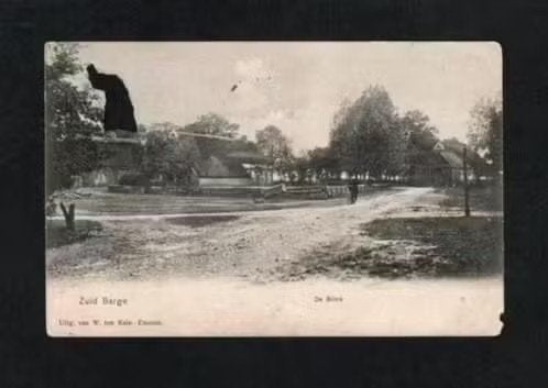 Zuidbarge Emmen De Brink Boerderijen Hondenkar Fietser., Ophalen of Verzenden, Voor 1920, Gelopen, Drenthe