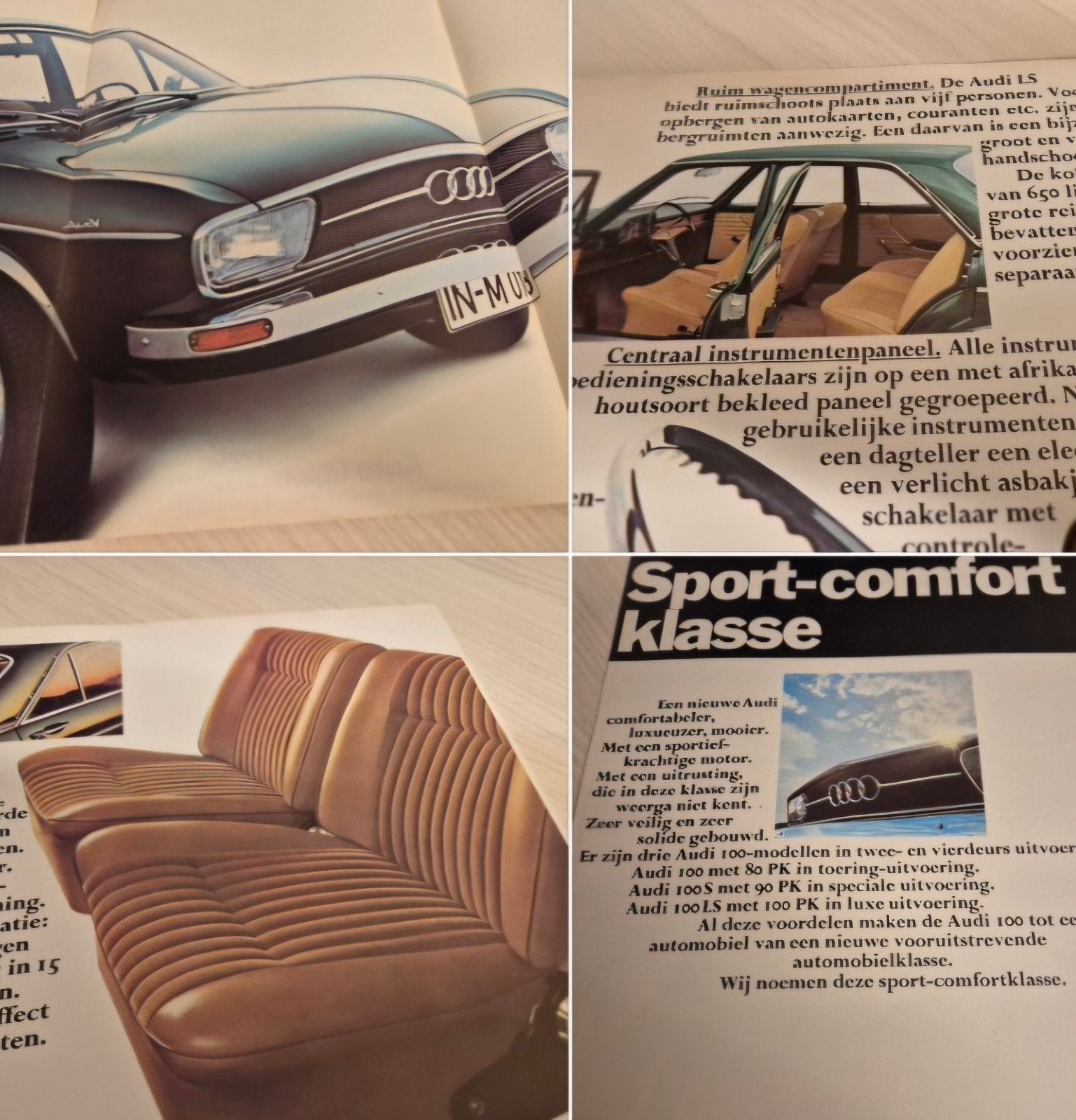 1968 Nederlands Audi 100 folder mooie foto's Audi C1 izgst, Ophalen of Verzenden, Zo goed als nieuw, Audi