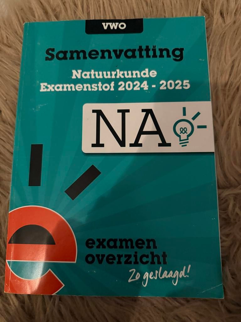 ExamenOverzicht Natuurkunde en scheikunde VWO 2024-2025, Ophalen of Verzenden, Zo goed als nieuw, VWO, Natuurkunde