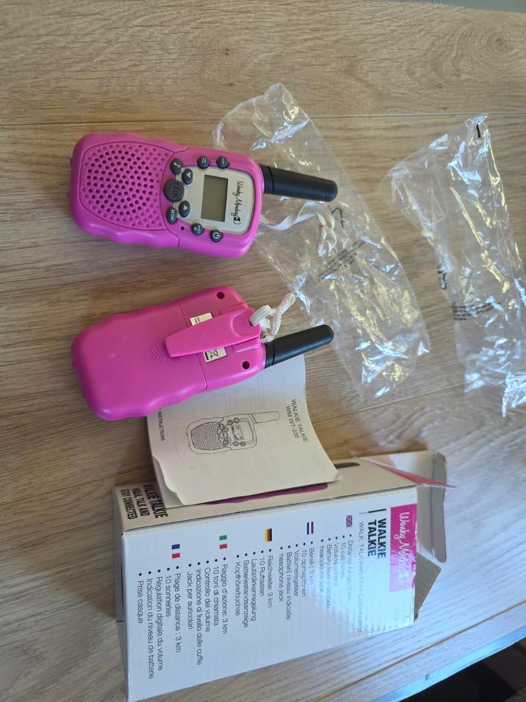 Roze walkie talkie - Zo goed als nieuw met polsbandjes, Ophalen of Verzenden