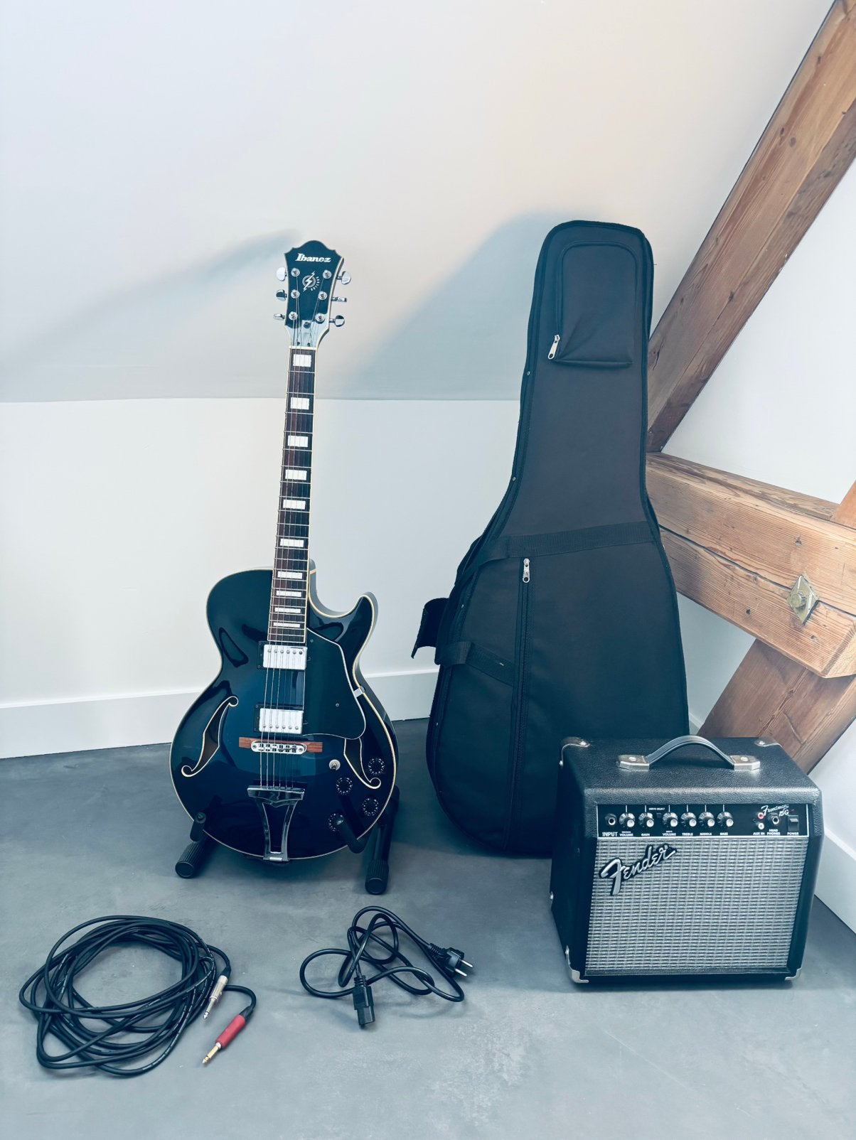 Ibanez Artcore AG75 Hollowbody met Fender Versterker, Ophalen, Ibanez, Hollow body, Met versterker