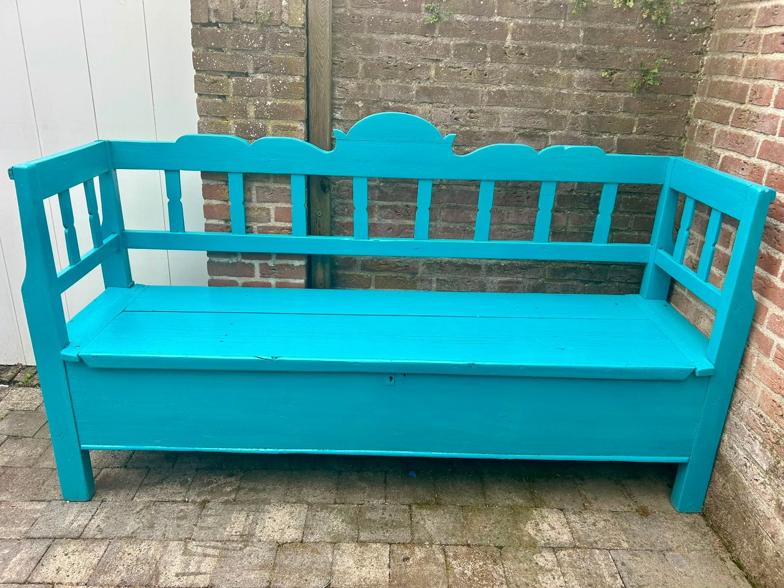 Tuinbank met opbergruimte hout, Tuin en Terras, Ophalen, Zo goed als nieuw, Hout