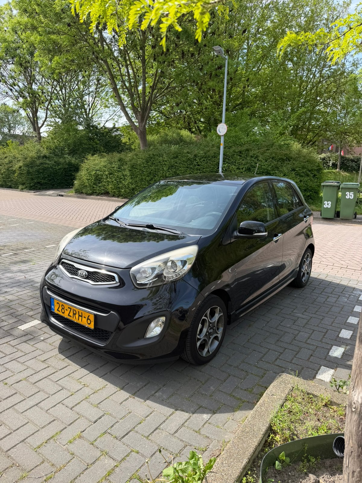 Kia Picanto 1.0 Cvvt 5-DRS 2013 Zwart, Voorwielaandrijving, Parkeersensor, Stof, Zwart