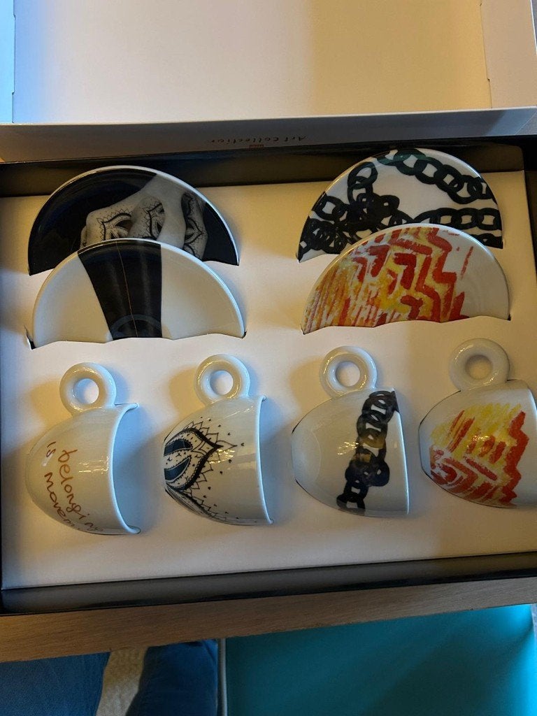 Illy Art Collection Cappuccino Kopjes - Monica Bonvicini, Ophalen of Verzenden, Nieuw, Porselein, Kop en/of schotel