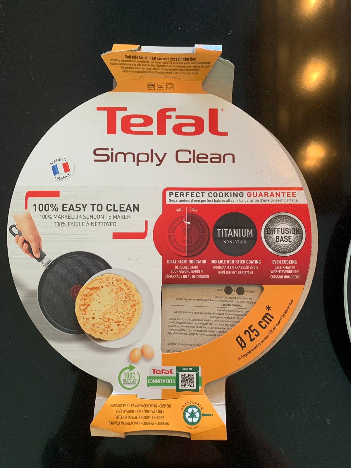 Pannenkoekenpan Tefal nieuw, Ophalen, Zo goed als nieuw, Aluminium