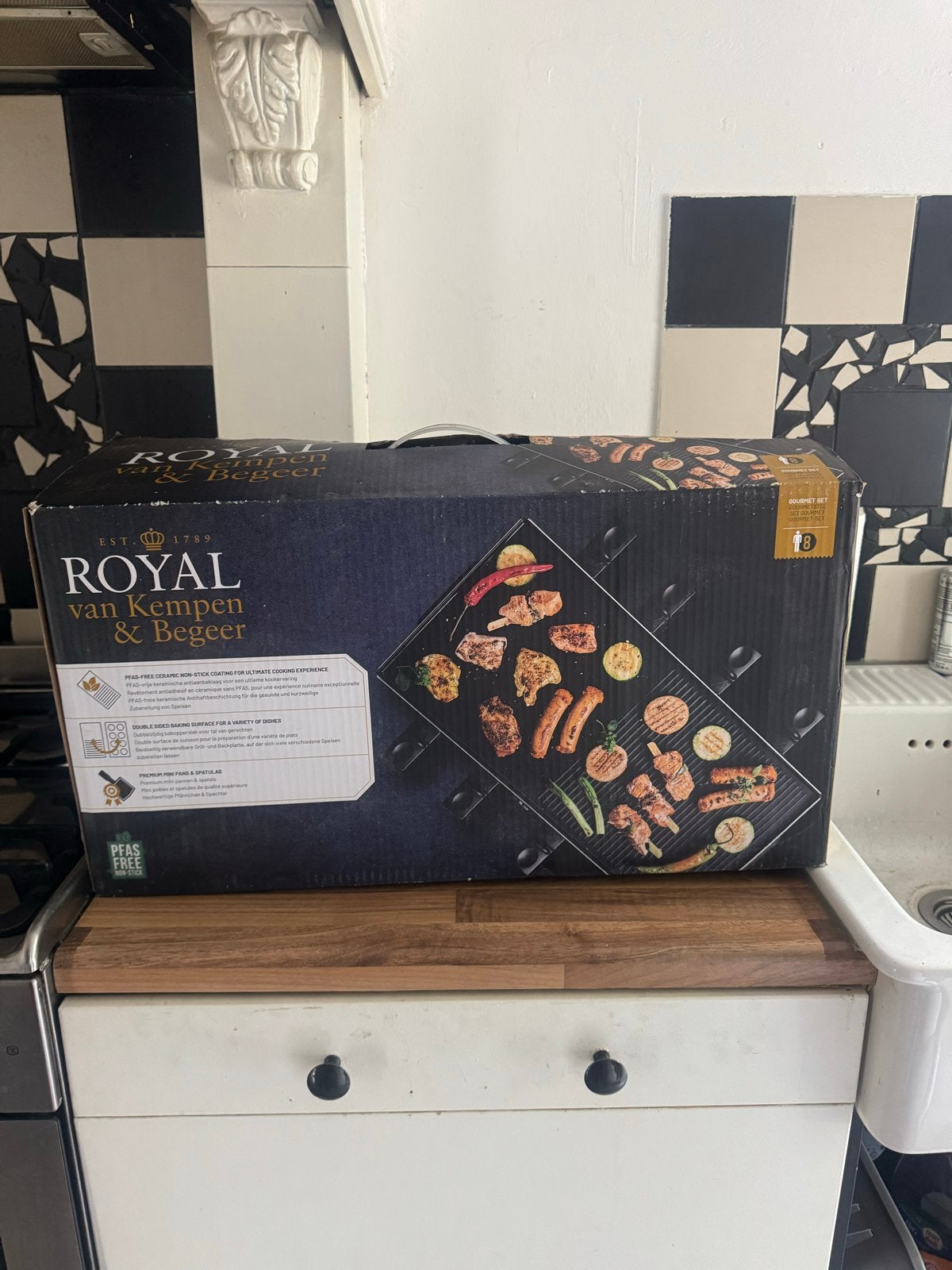 Royal van Kempen & Begeer Gourmetstel - 1x gebruikt, Ophalen of Verzenden, Zo goed als nieuw, 8 personen of meer