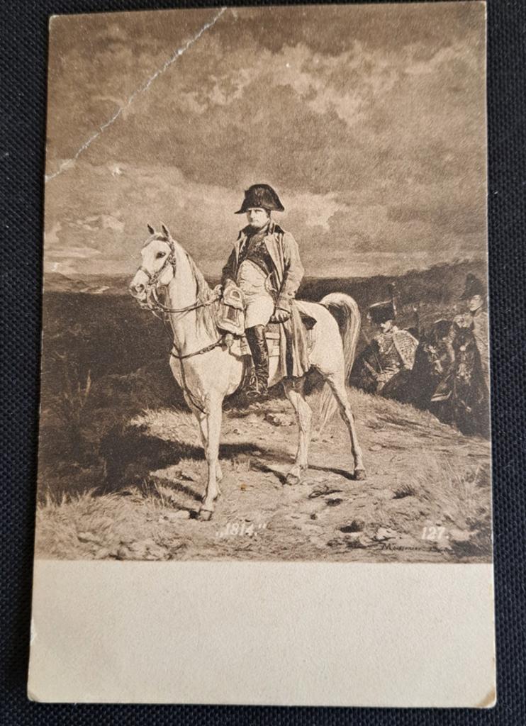 Oude briefkaart Napoleon te paard - 1917 - Meissonier, Verzamelen, Ansichtkaarten | Themakaarten, Gelopen, Voor 1920, Politiek en Historie