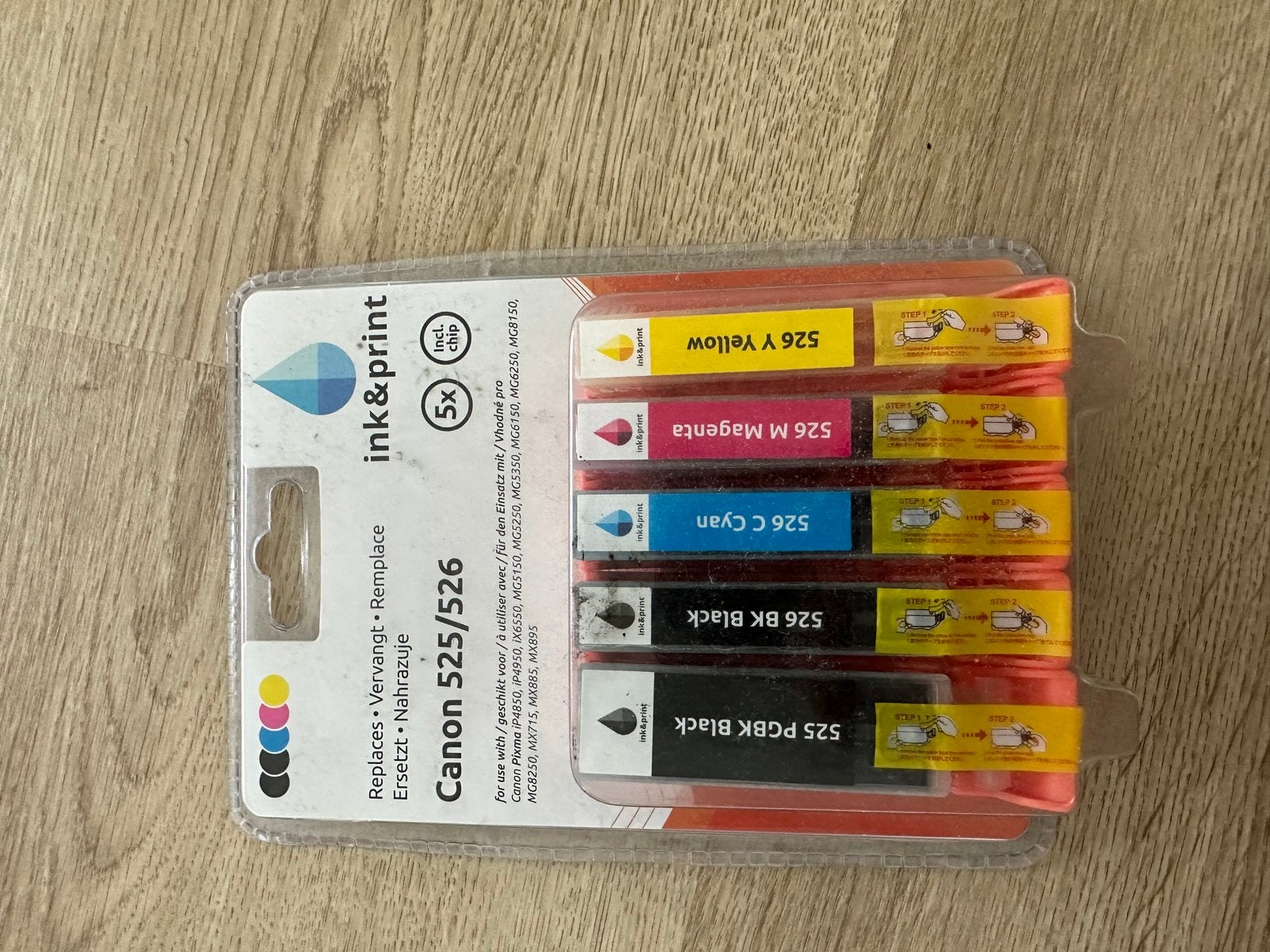 Inkt & Print Cartridges voor Canon 525/526 (5 stuks), Ophalen of Verzenden, Nieuw, Cartridge