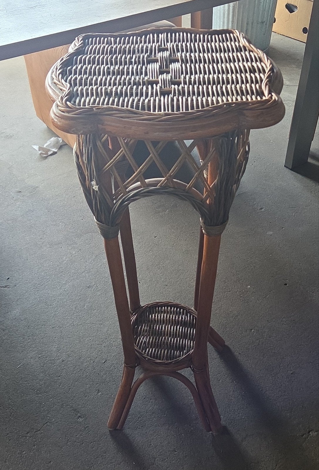 vintage plantenstandaard van gebogen rotan, Ophalen, Gebruikt, X, X