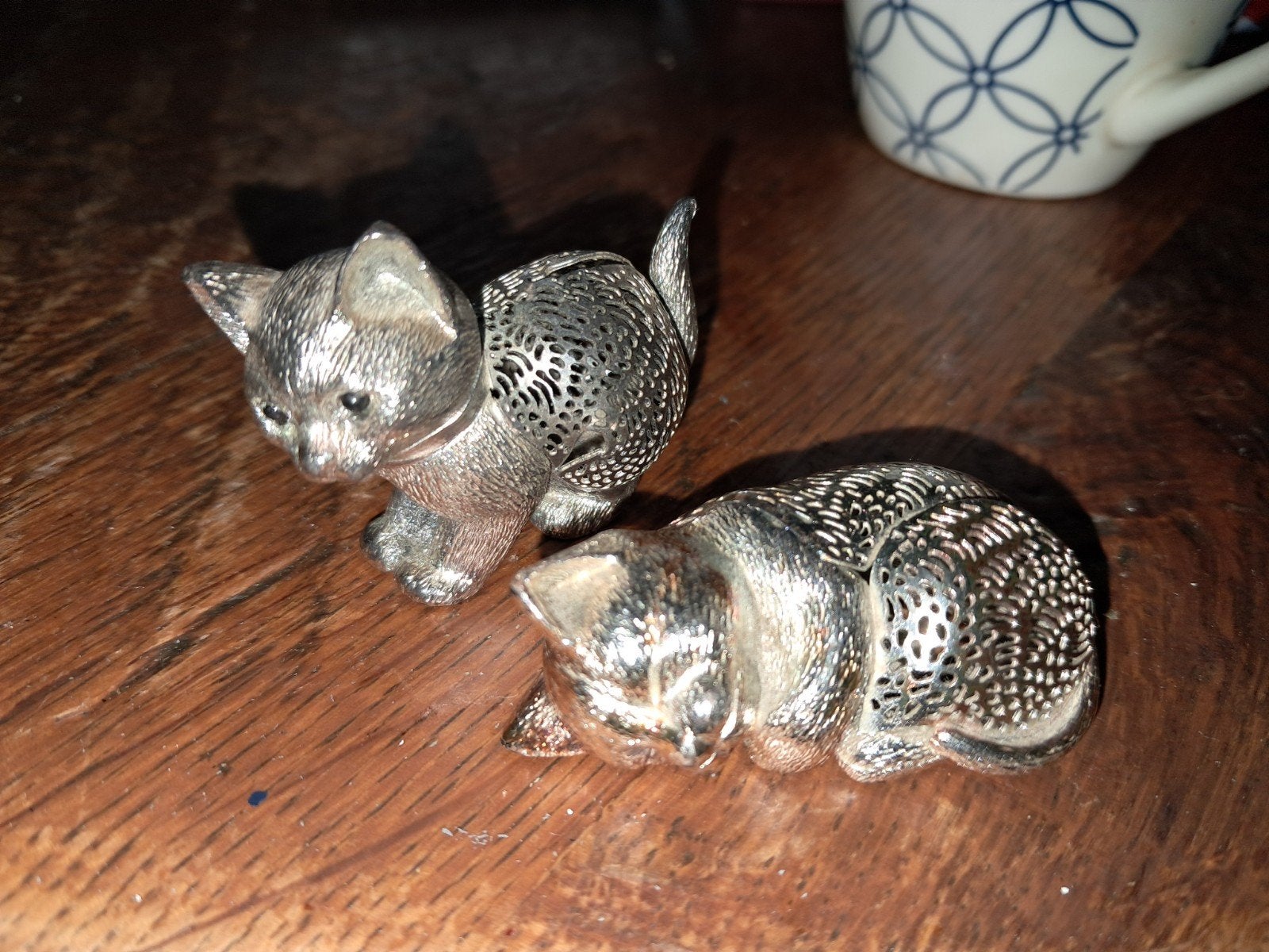 Christofle Lumière-collectie verzilverd (2x poes), Ophalen of Verzenden