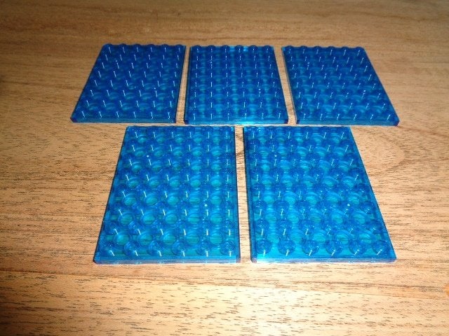 Partij N830=5x Lego plaatjes trans donker blauw 6x8, Lego, Lego, Lego, Nieuw