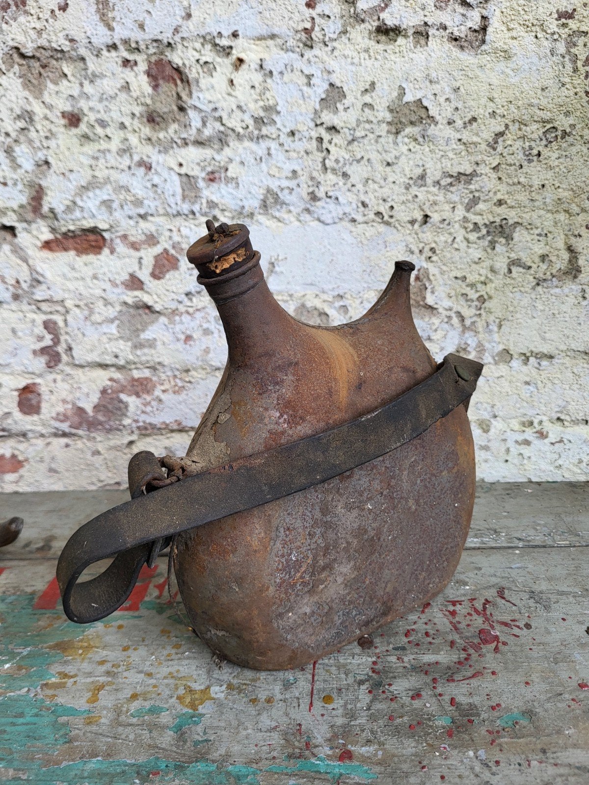 oude franse brocante veldfles  / allegonda, Ophalen of Verzenden