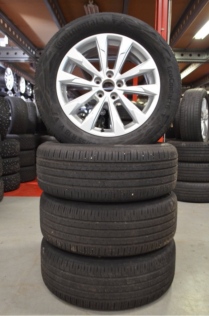 Org. 18" Audi Q3 Velgen 5x112 ET43 57.1 + Zomerbanden, Auto-onderdelen, Banden en Velgen, Niet ingevuld, 18 inch, Gebruikt, Banden en Velgen