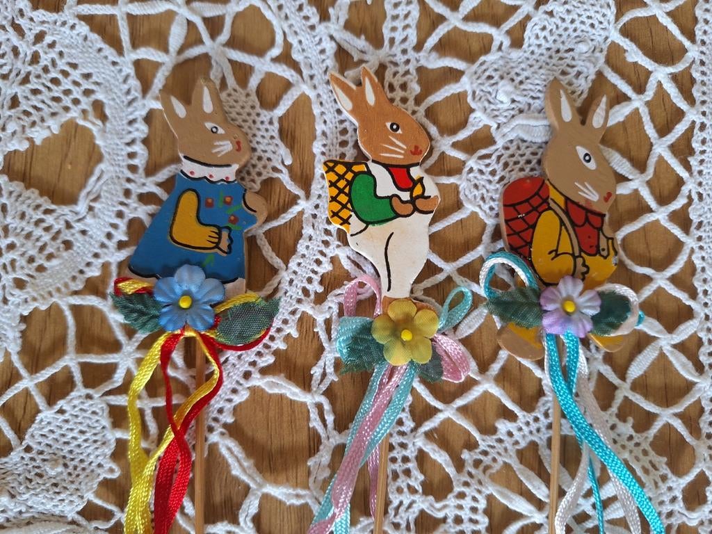 Setje van 3 vintage Paasstekers, Ophalen of Verzenden