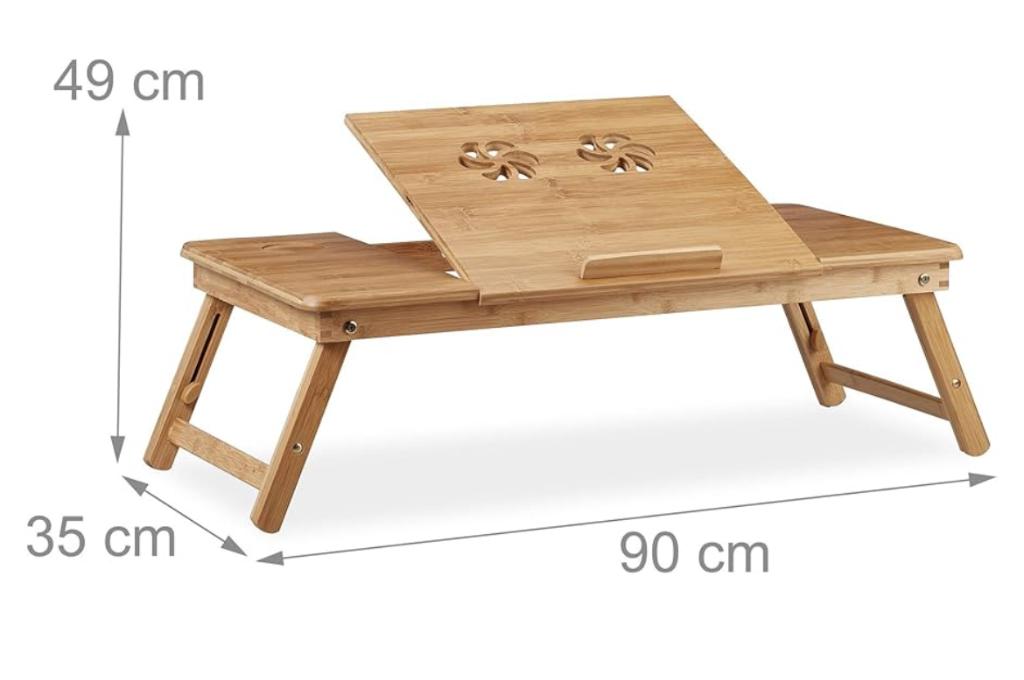 Bamboo laptoptafel, Computers en Software, Laptoptafels, Ophalen of Verzenden, Gebruikt, In hoogte verstelbaar