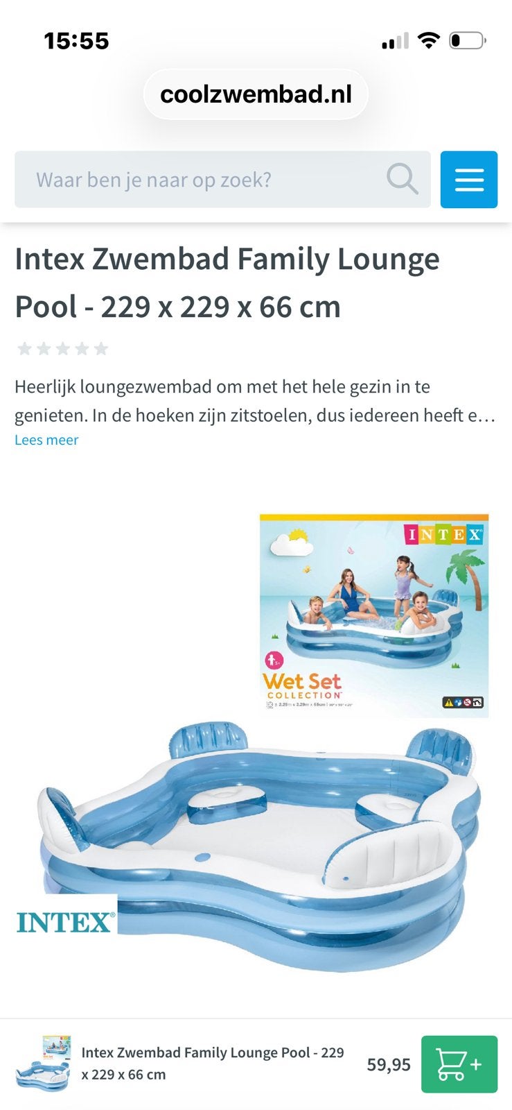 Intex wet Set zwembad 1x gebruikt, Tuin en Terras, Zwembaden, 200 tot 300 cm, Vierkant, Zo goed als nieuw, Opzetzwembad