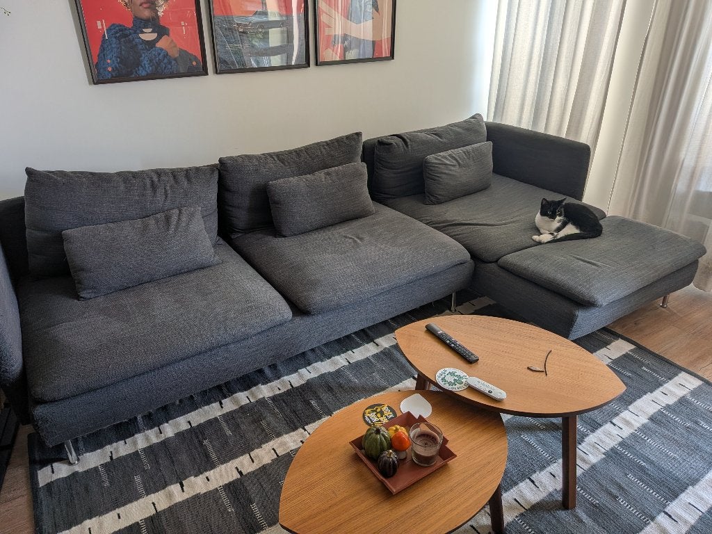IKEA SÖDERHAMN hoekbank | Hillared antraciet, Ophalen, 250 tot 300 cm, Gebruikt, 100 tot 125 cm