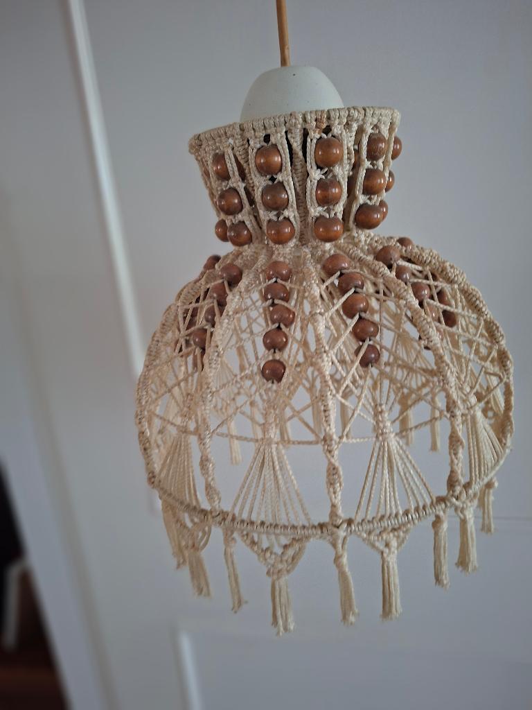 Vintage '60/70 jaren macrabe hanglamp, bohemian hanglamp, Ophalen of Verzenden
