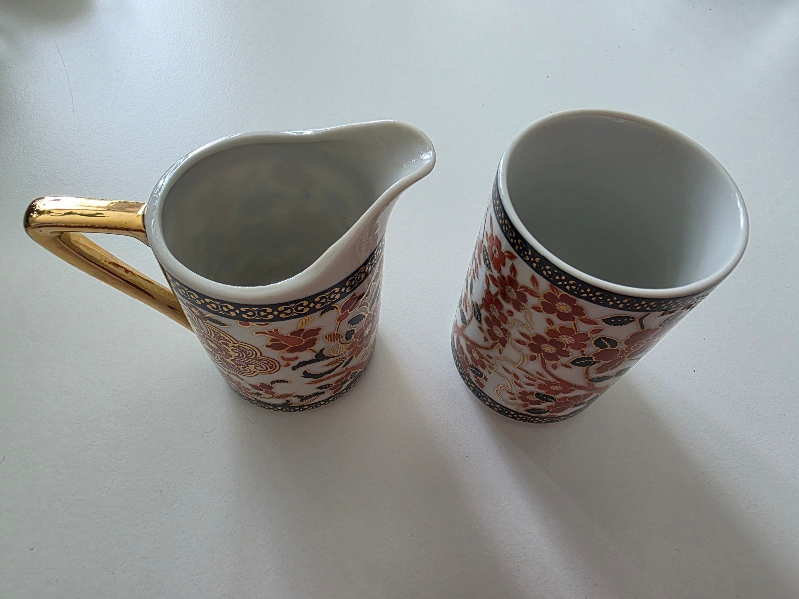 Gold Kabuki Melkkan en Suikerpotje - Japans Porselein, Antiek en Kunst, Ophalen