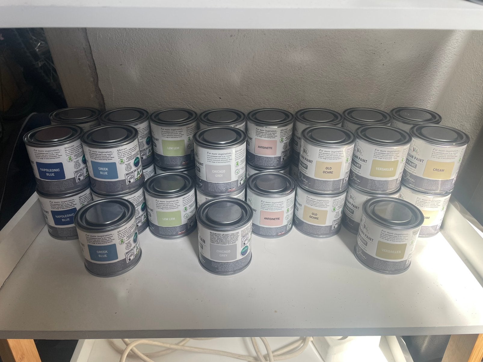 Grote partij Annie Sloan Chalk Paint/Wax 46 blikken, Ophalen of Verzenden, Zo goed als nieuw