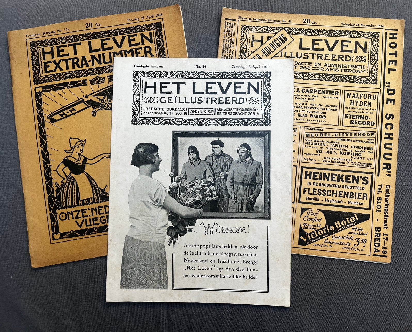 3 tijdschriften huldiging vliegers Ned. Indië Fokker Uiver, Ophalen of Verzenden, Gebruikt, Boek of Tijdschrift
