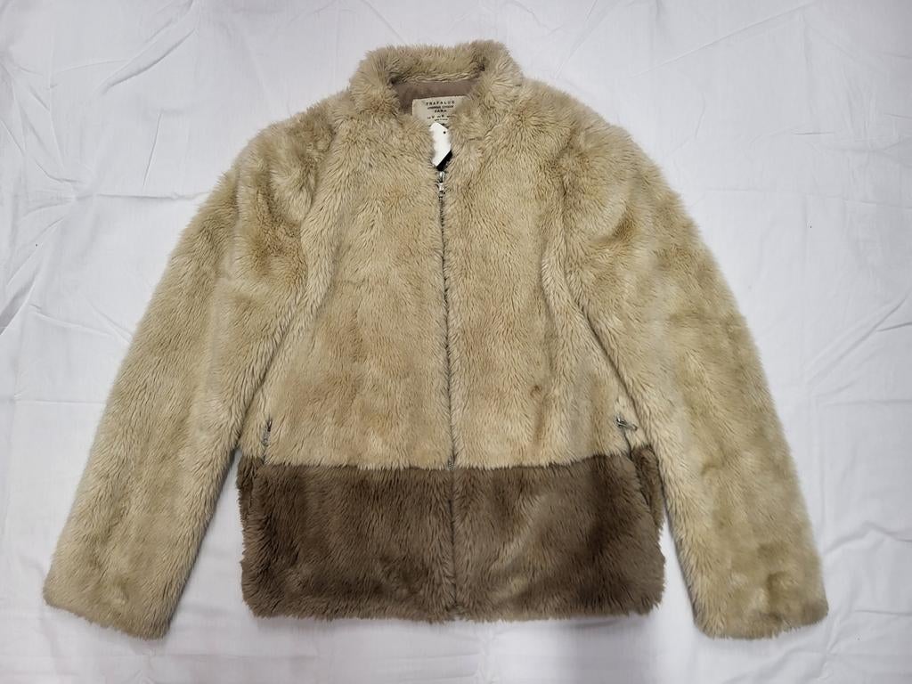 Tweekleurige Faux Fur Jas van TRF by Zara maat M, Maat 38/40 (M), Beige, Ophalen of Verzenden, Zo goed als nieuw