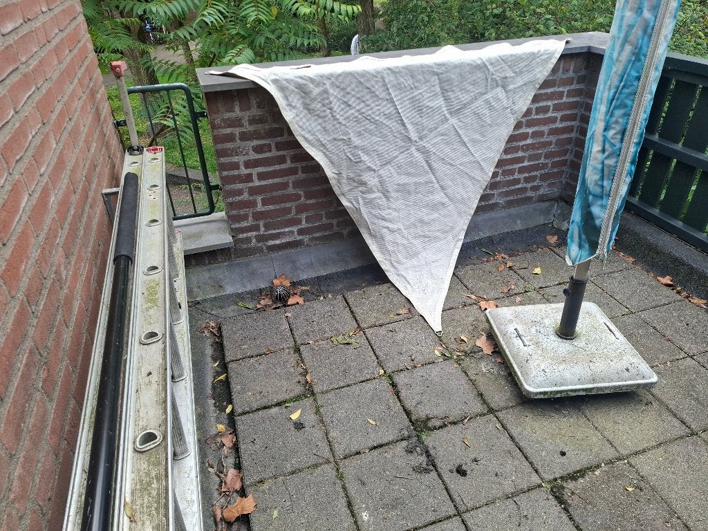 Schaduwdoek driehoek 2x2x2 meter, Tuin en Terras, Ophalen of Verzenden, Zo goed als nieuw