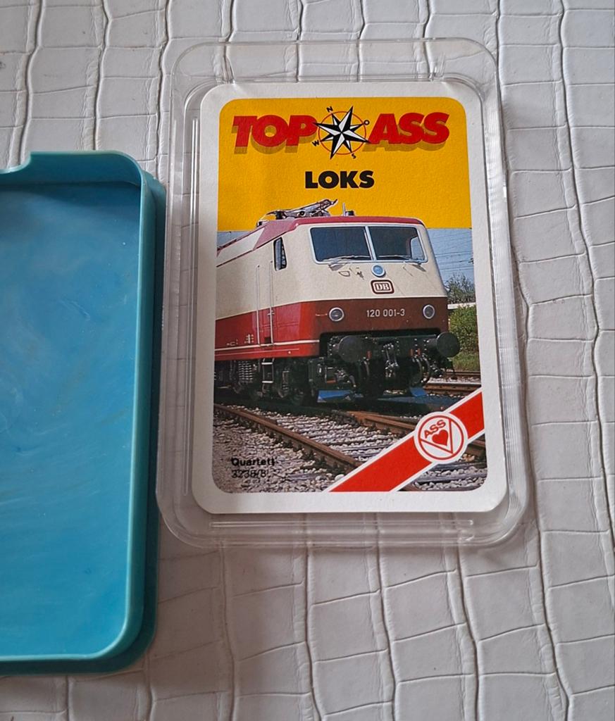 Treinen-Top Ass Loks Quartett Kaartspel - Vintage Treinen, Ophalen of Verzenden, Gebruikt, Trein, Overige typen