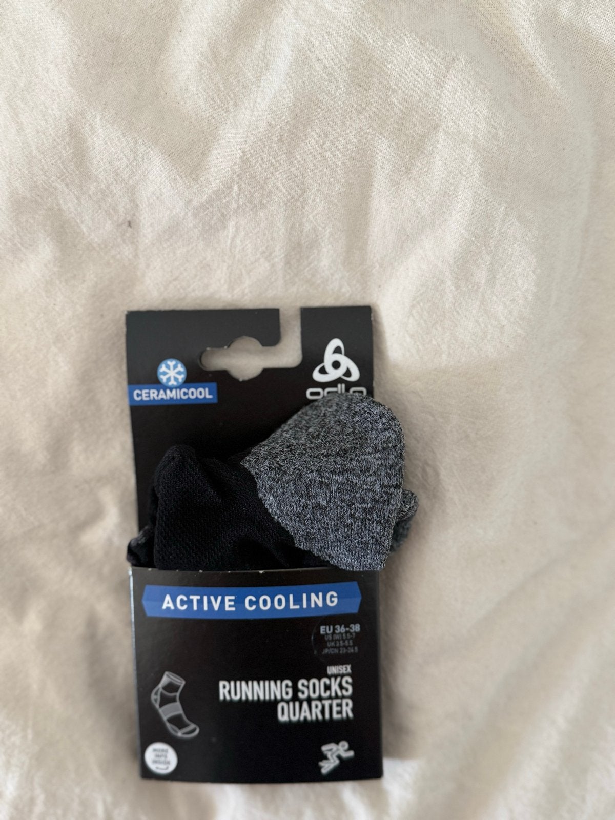 Odlo Running Socks Quarter - Active Cooling, Ophalen, Nieuw, Maat 39 t/m 42, Zwart