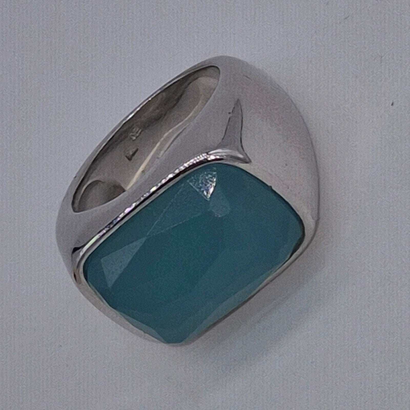 ZINZI zilveren ring met blauwe steen, maat 18, 18 tot 19, Verzenden, Dame, Zilver