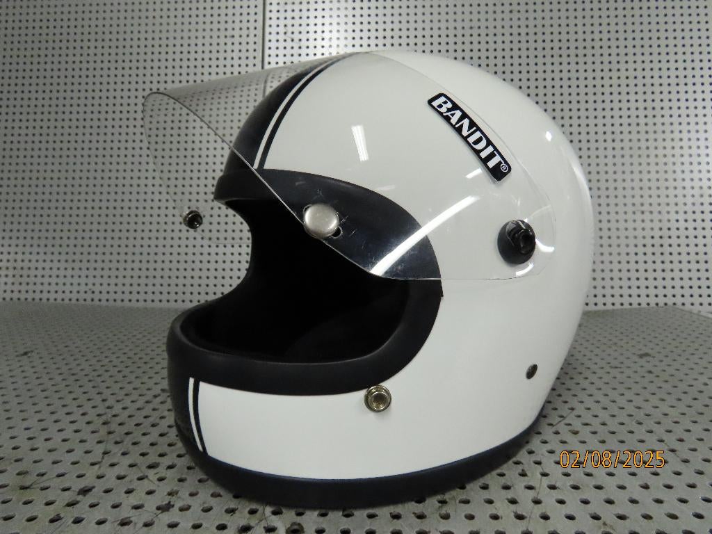 Bandit Helm Retro Helmet Fibre-glass-shell Jaren '70 stijl, Motoren, Overige merken, Heren, Ophalen of Verzenden, Integraalhelm