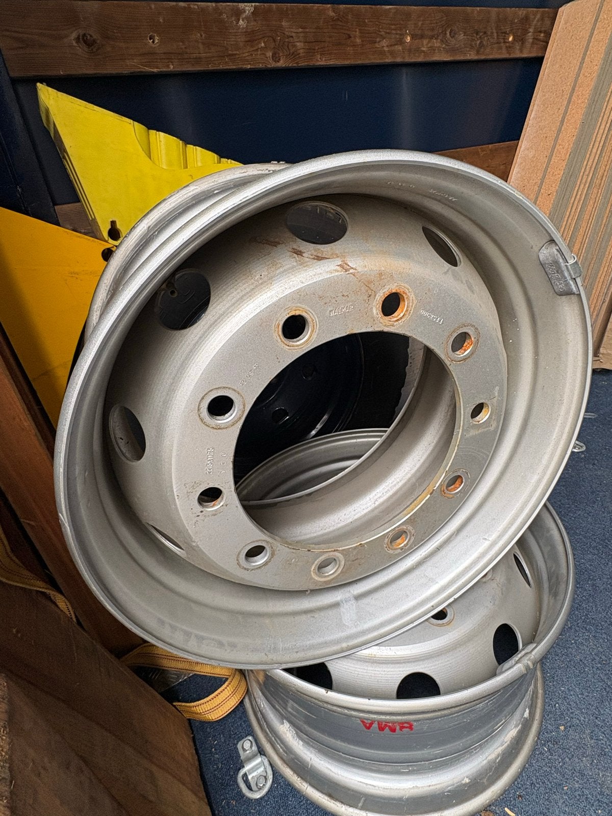 Twee gebruikte vrachtwagen velgen 22.5x11.75 ET120, Auto-onderdelen, Vrachtwagen-onderdelen, Ophalen, Gebruikt, Overige merken
