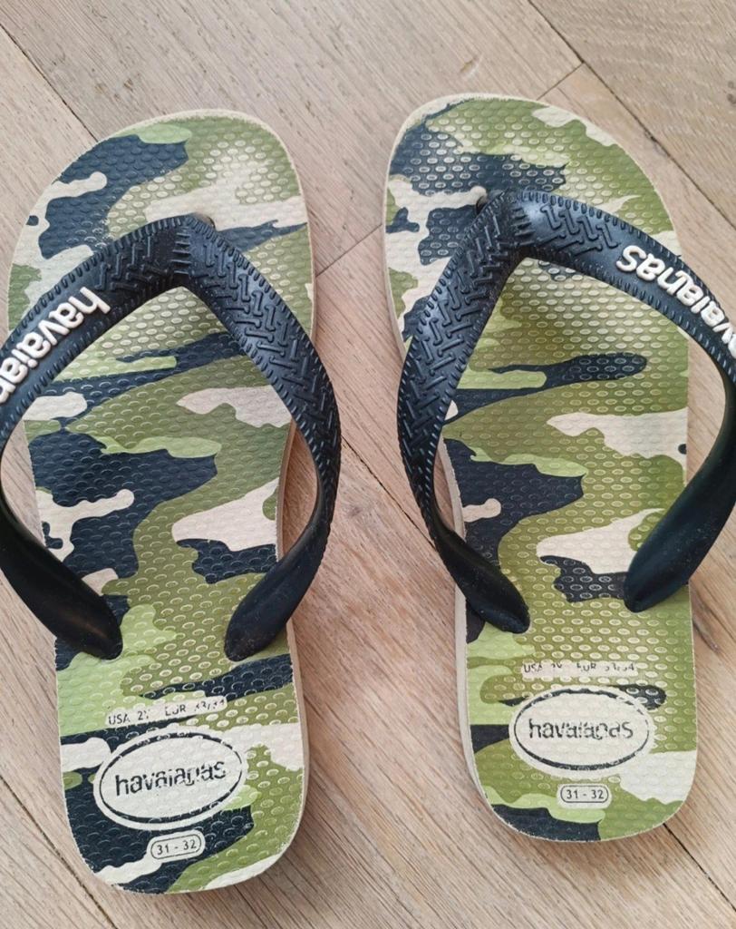 Havaianas slippers camouflage maat 31-32, Ophalen of Verzenden, Gebruikt, Havaianas, Jongen of Meisje