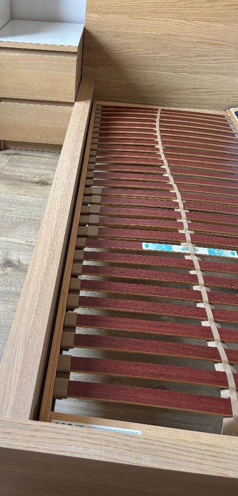 Malm bed 160x200, Huis en Inrichting, Ophalen, Eenpersoons, Wit, 160 cm