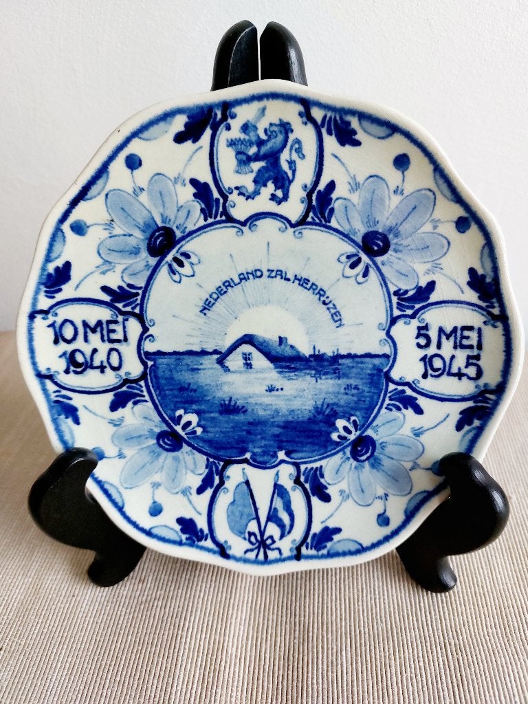 Delfts Blauw herdenkingsbordje bevrijding Nederland 2de WO, Ophalen