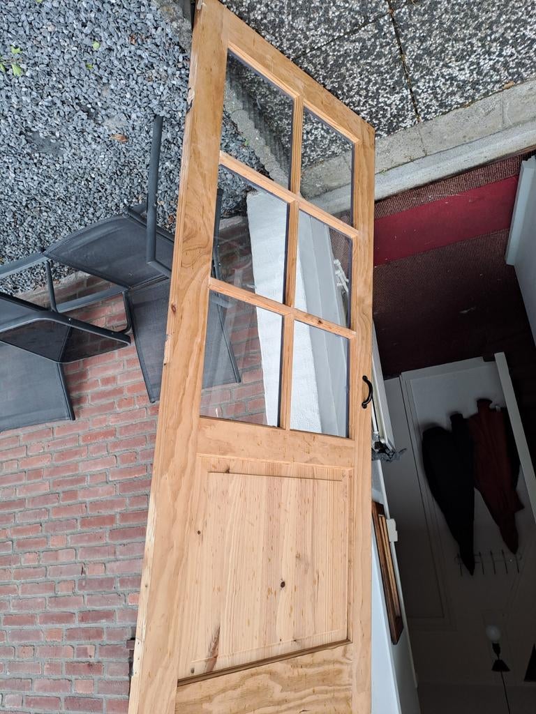 Zgan  grenen deuren 6 ruits . 2 stuks € 50 TOPKWALITEIT, Ophalen, Zo goed als nieuw, Binnendeur, 200 tot 215 cm