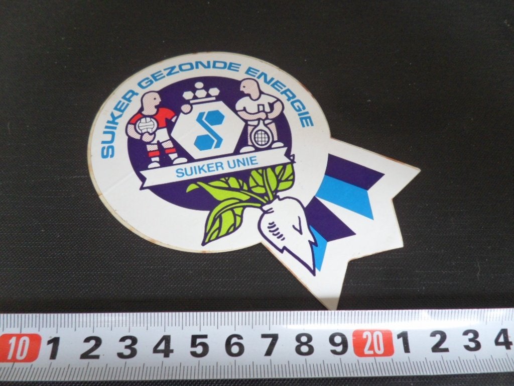 sticker Breda SUIKER UNIE suiker een gezonde energie BLAUW, Ophalen, Zo goed als nieuw