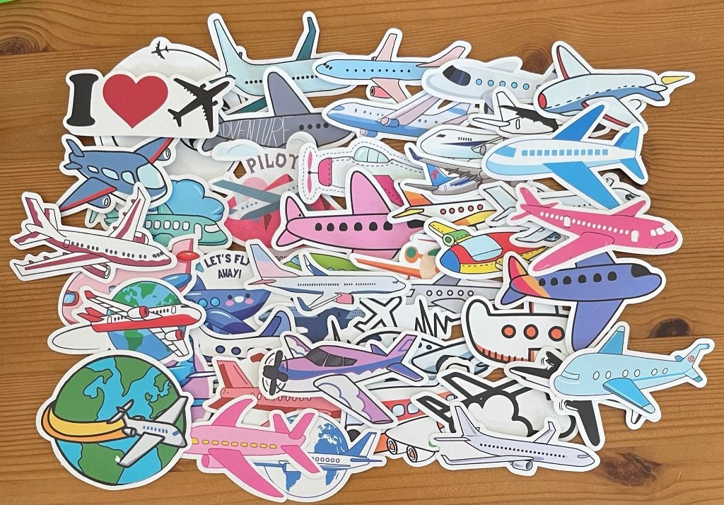 Vliegtuigen vakantie stickers, Verzenden, Nieuw, Meerdere stickers