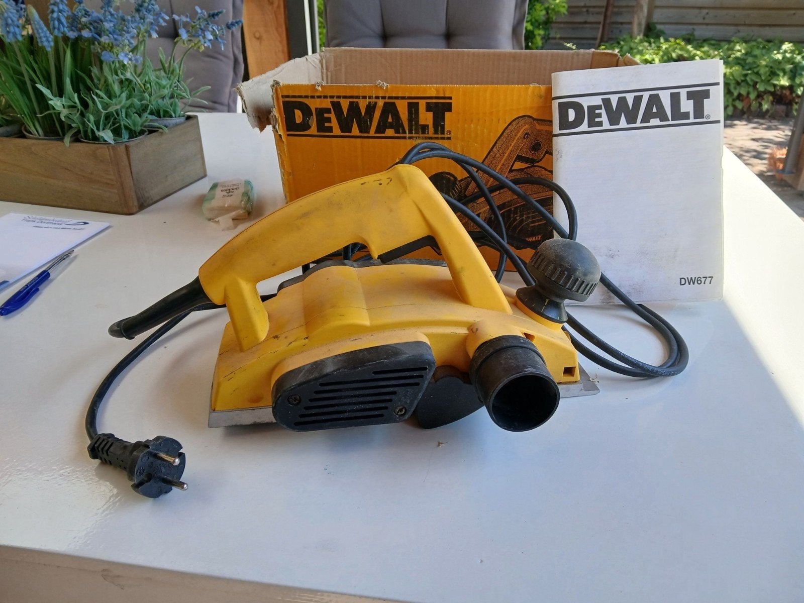 Dewalt DW677 schaafmachine met doos en handleiding, Ophalen, Gebruikt