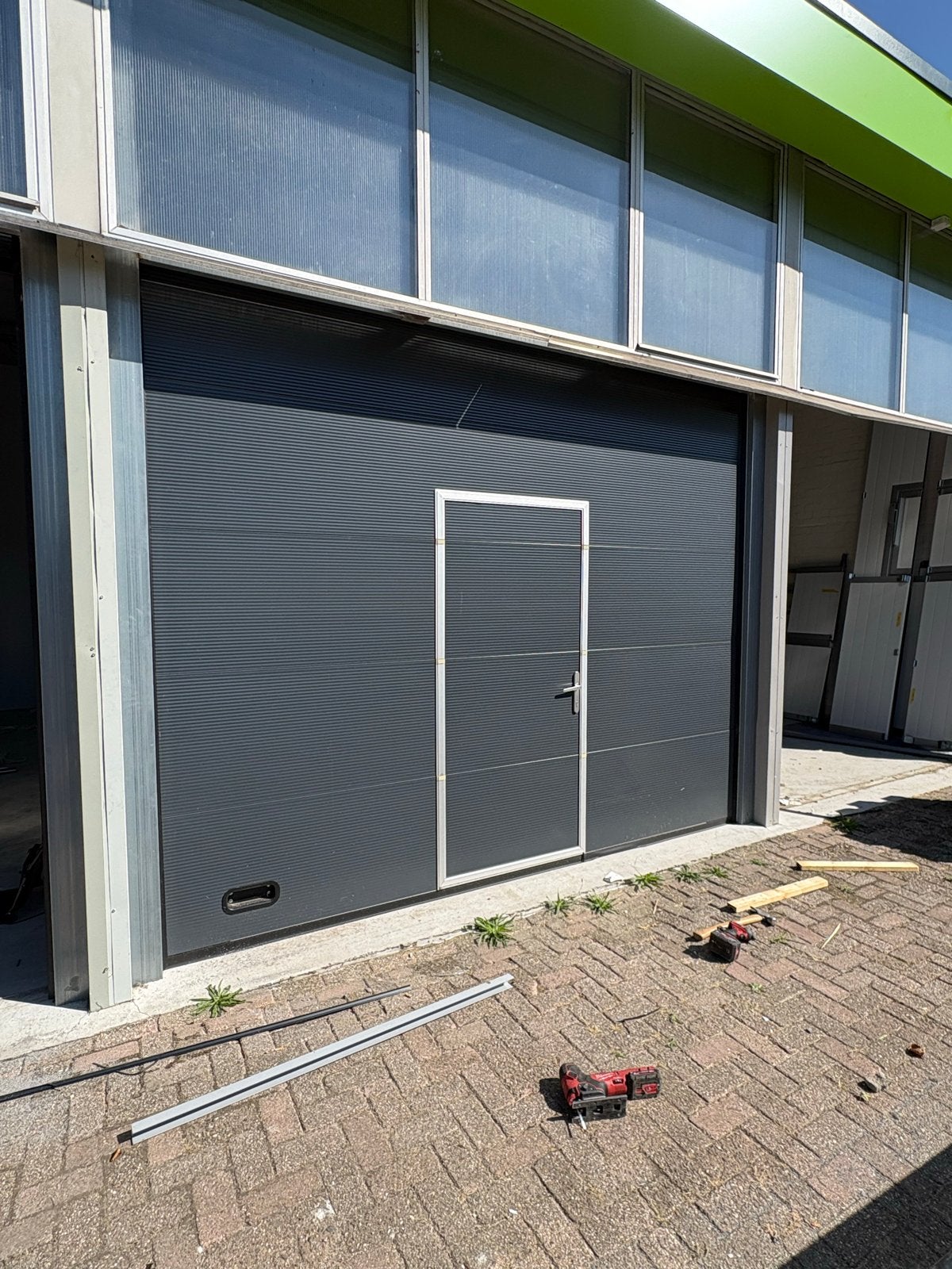 4x Roldeur met loopdeur - Antraciet/Wit - 360x300 cm, Kerkweg7, Garagedeur, Ophalen of Verzenden, Zo goed als nieuw