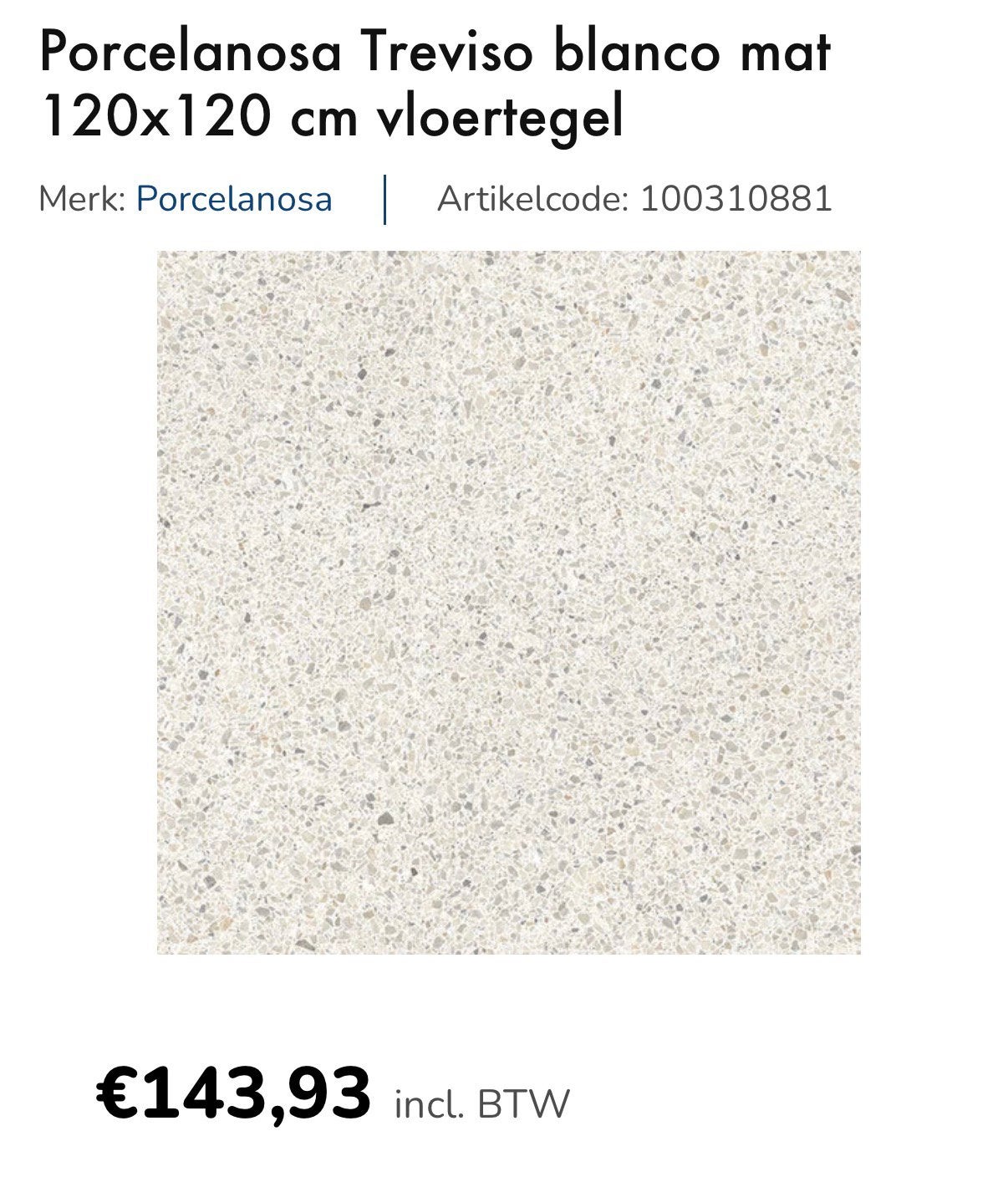 2 stuks nieuwe tegel 120x120, Doe-het-zelf en Verbouw, Ophalen of Verzenden, Nieuw