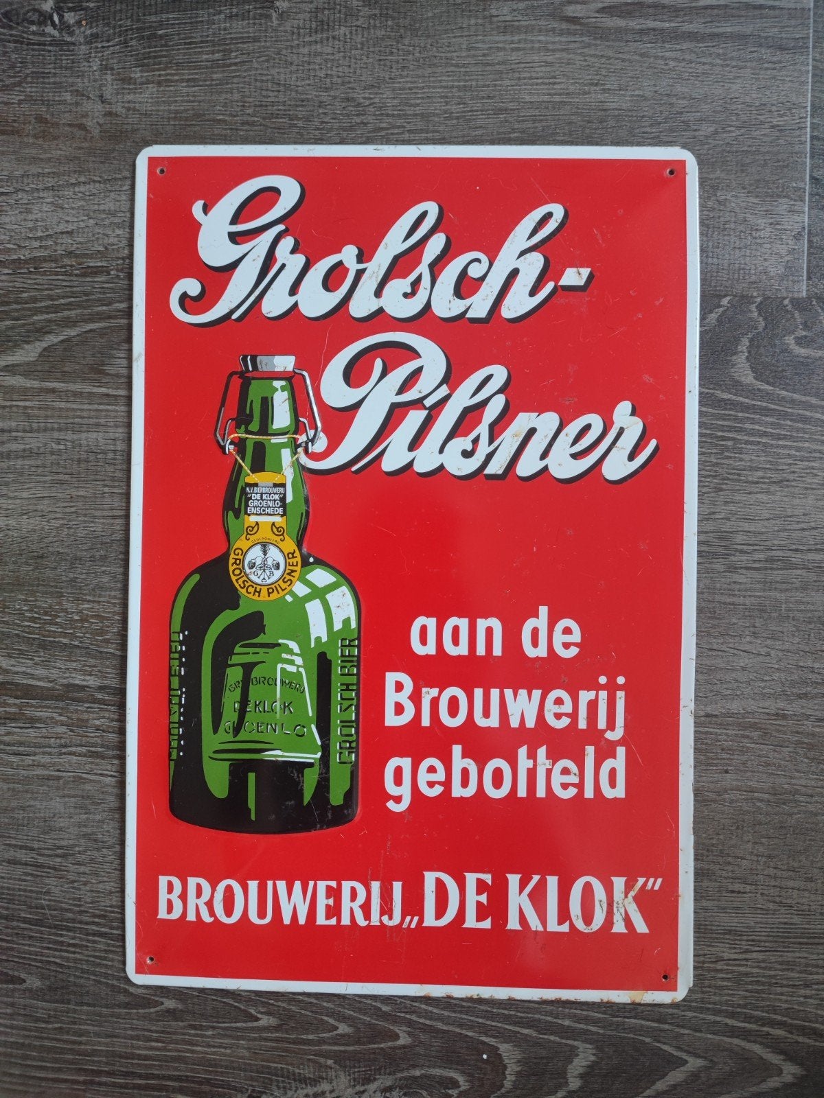 Grolsch brouwerij 'de klok', Ophalen, Gebruikt, Reclamebord