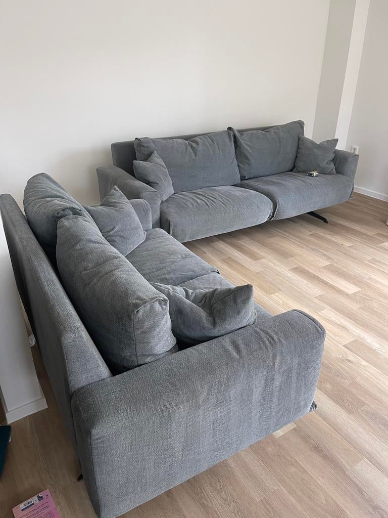 Luxe zithoek banken Passe Partout soft dream antraciet grijs, Ophalen, Zo goed als nieuw