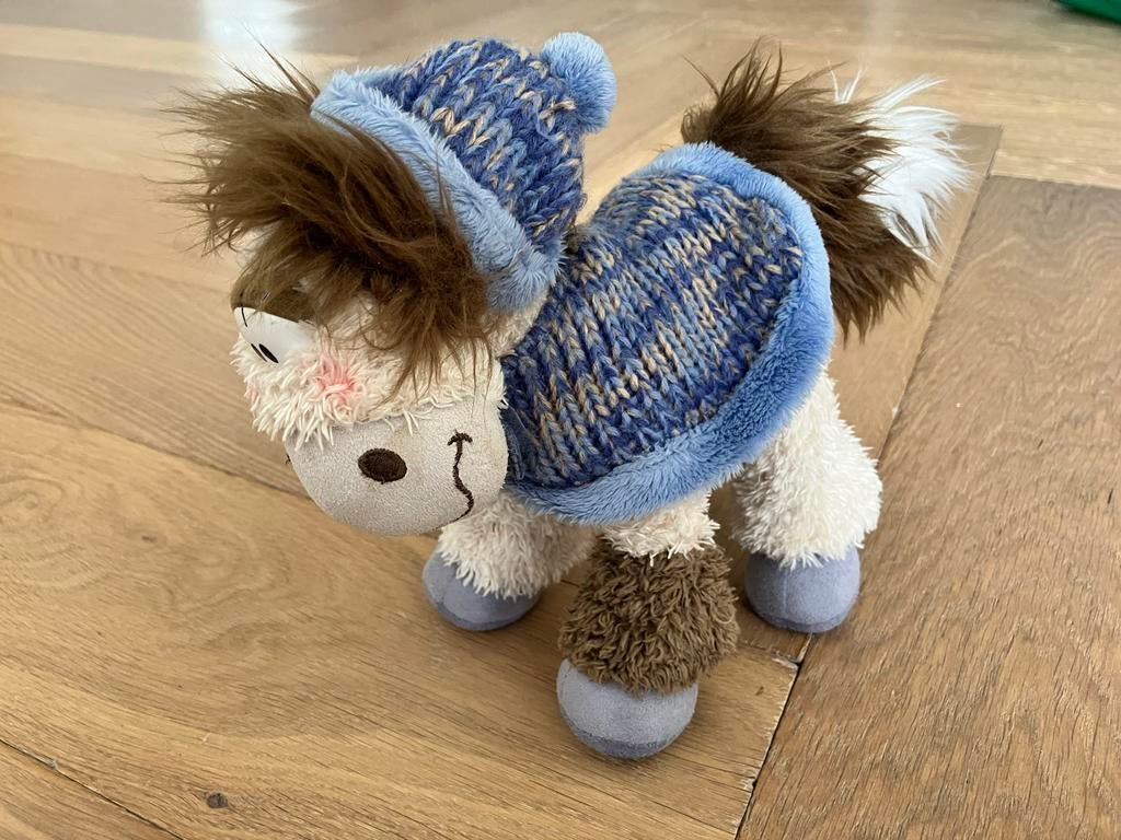 Galupy Diddl knuffel paard met gebreide trui en muts, Ophalen of Verzenden, Zo goed als nieuw