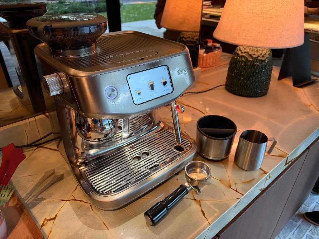 Sage Oracle Jet RVS – ZGAN - inclusief accessoires, Espresso apparaat, 10 kopjes of meer, Zo goed als nieuw, Afneembaar waterreservoir