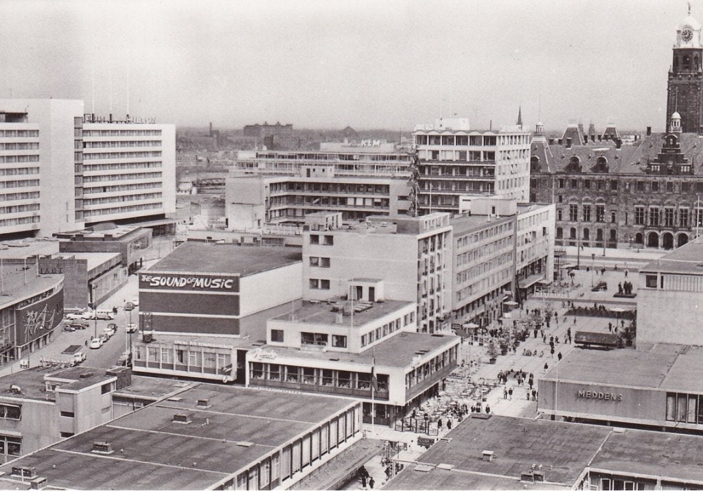 738E Rotterdam, panorama, lees a.u.b., Verzamelen, Ophalen of Verzenden, 1960 tot 1980, Ongelopen, Zuid-Holland